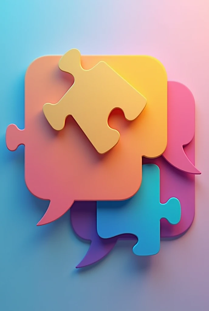 create a Chat image with the colored puzzle piece inside the Chat
