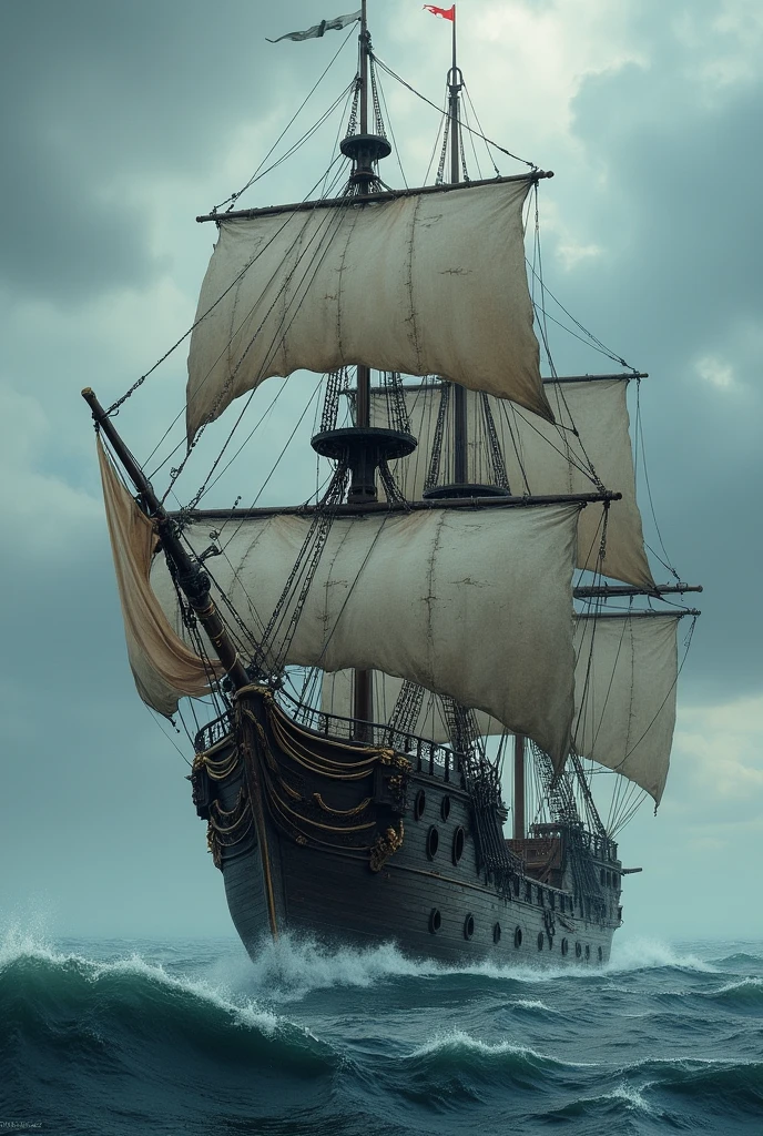 Picture of old wood pirate ship