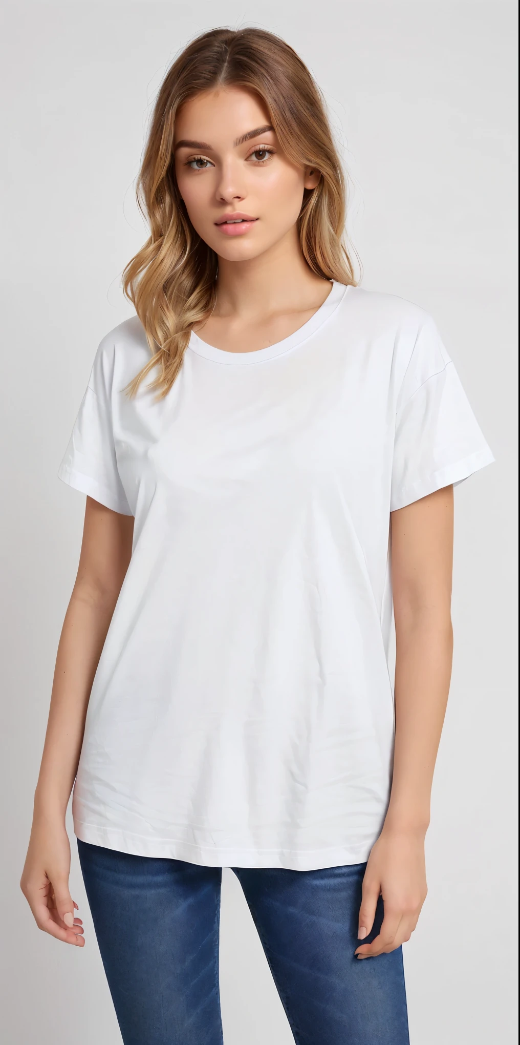 a woman wearing a white t - shirt and jeans, white t-shirt, white t - shirt, white tshirt, dressed in a white t-shirt, dressed in a white t shirt, white clothing, white clothes, casual white garment, white shirt, plain white tshirt, white top, wearing a t-shirt, t - shirt, t-shirt