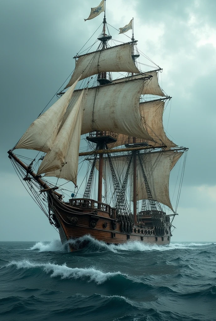 Picture of old wood pirate ship