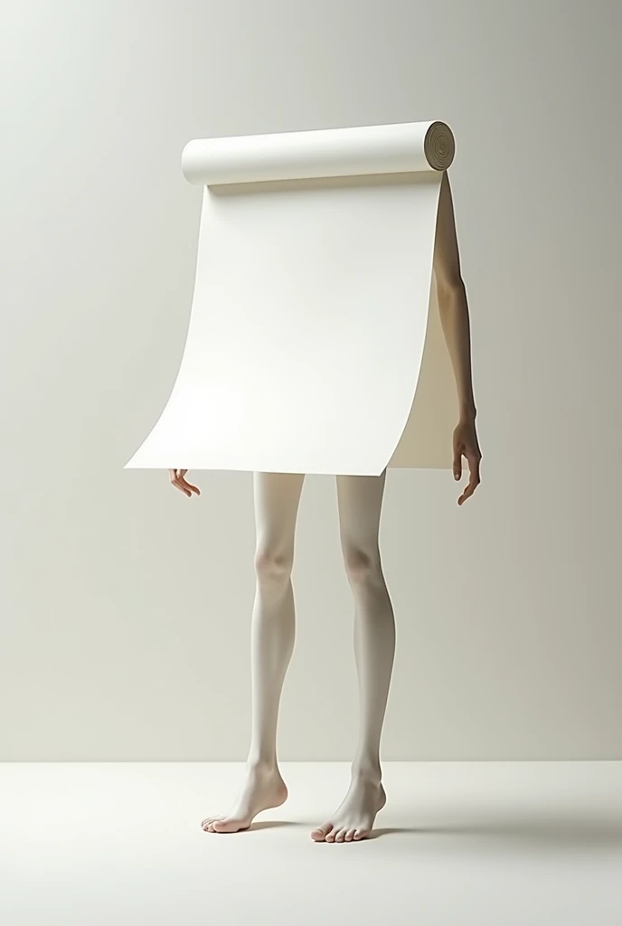 Writing paper with human legs