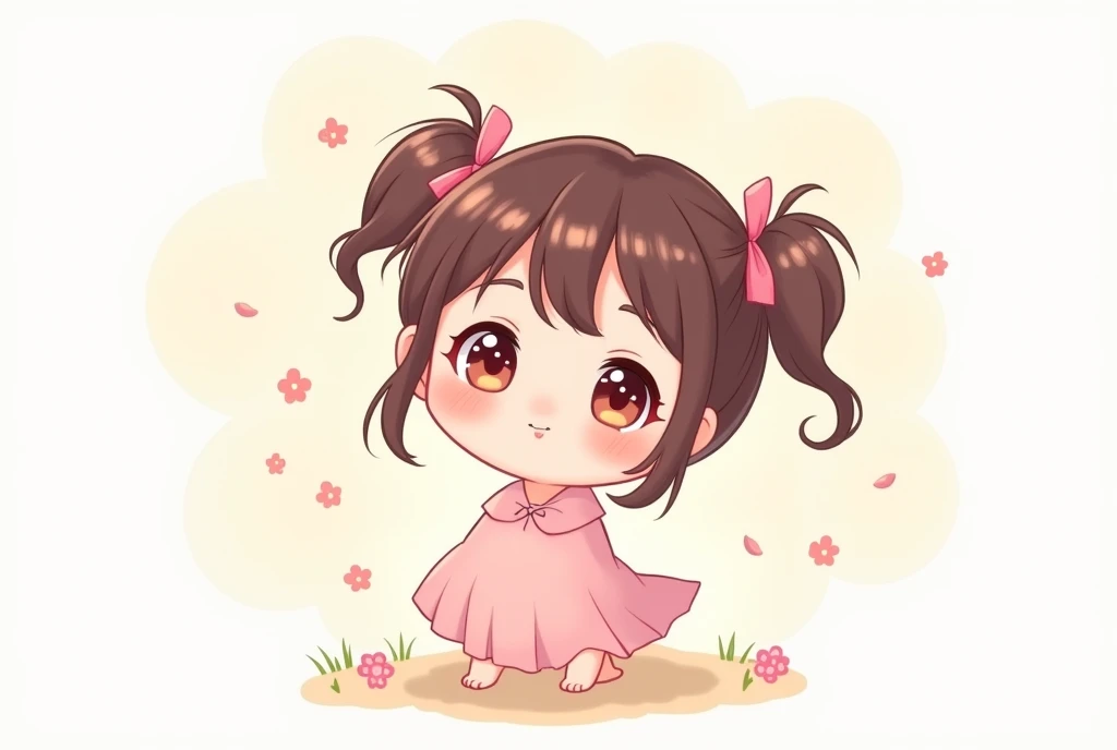 Girl Transformation，Cartoon，可爱Cartoon，可爱Cartoon风格，maternal love，Cute illustration，Clean anime art，Simple background