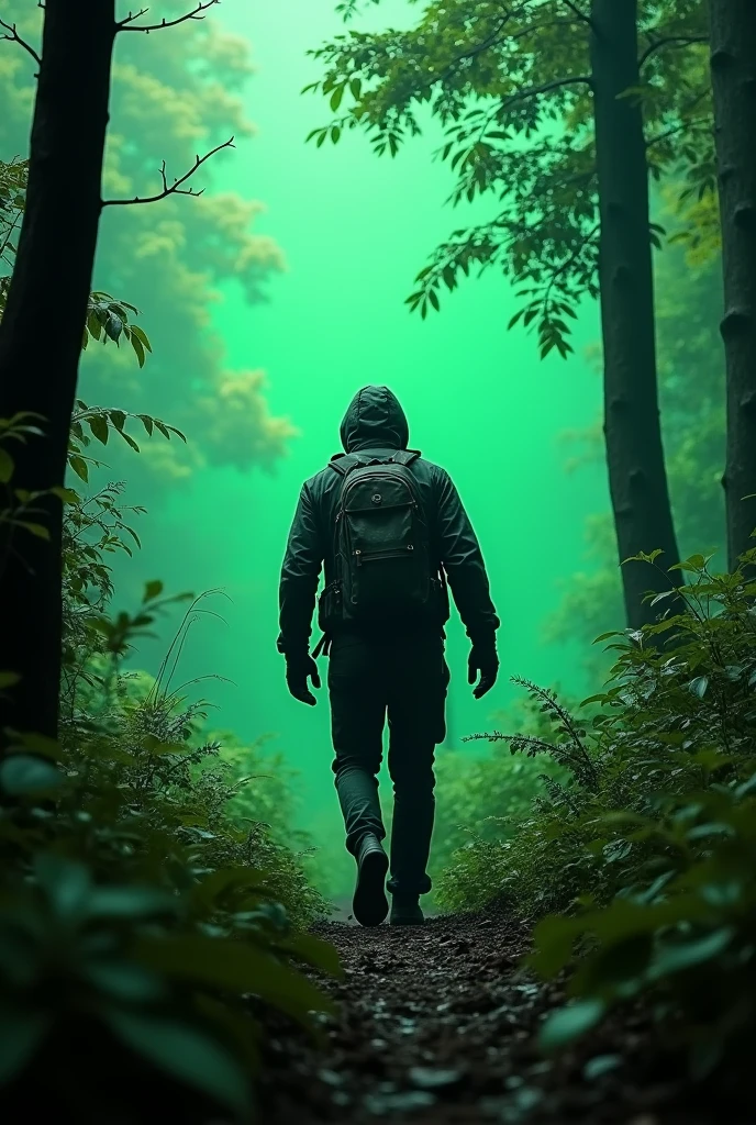 Back hunter, background verde chroma key