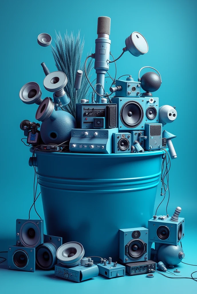 Make a blue bucket full of audios