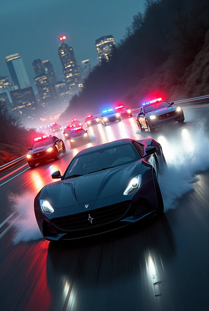 Car fleeing from the police