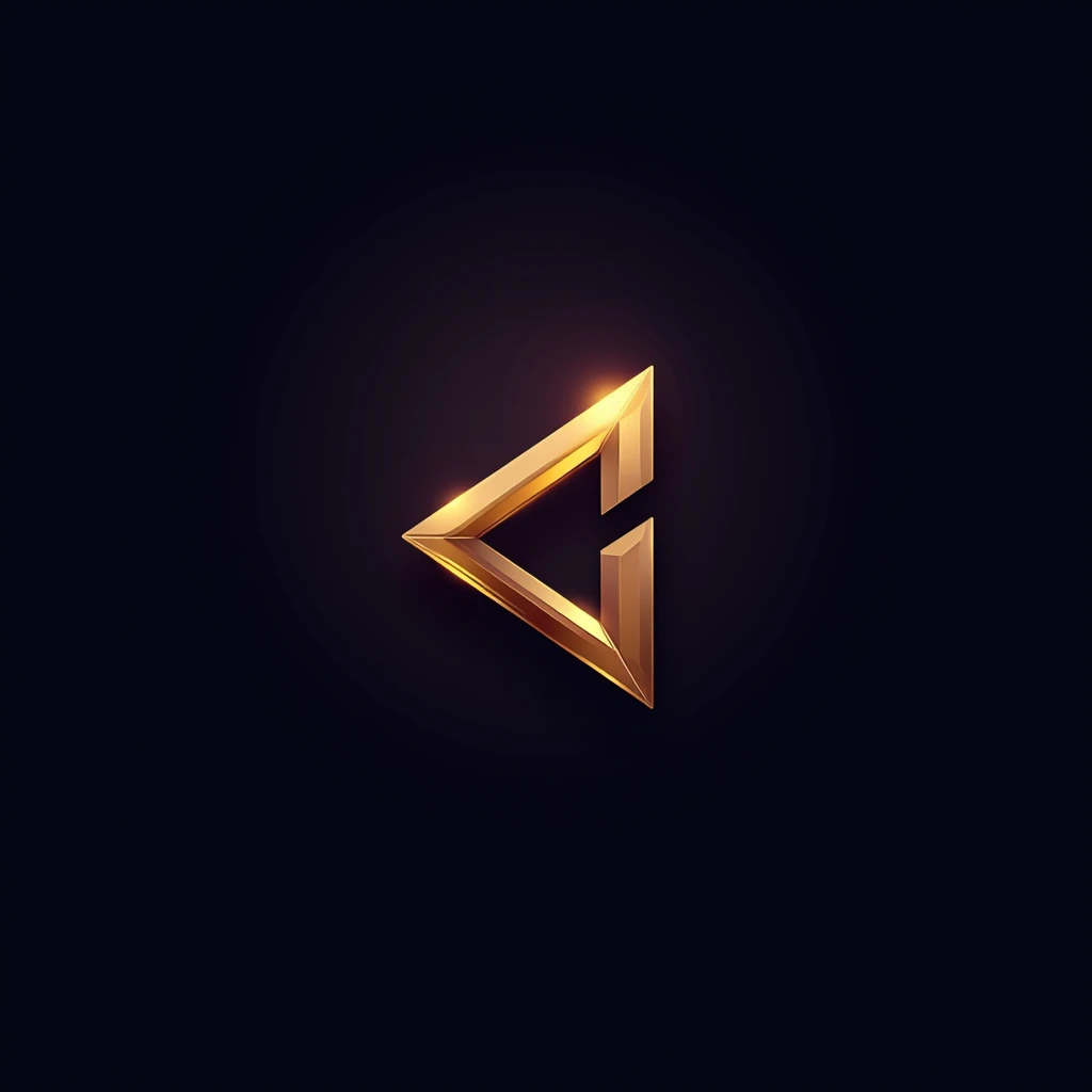 A logo for technology companies, with a futuristic theme with black colors, gold and a little purple.