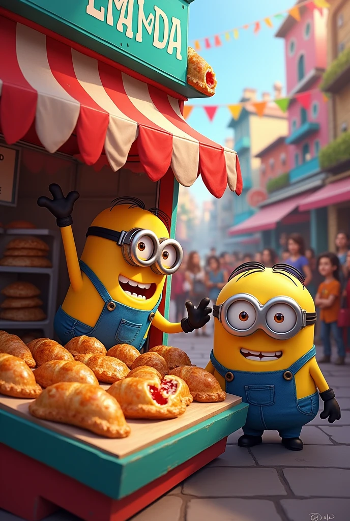 Empanada stand with minions


