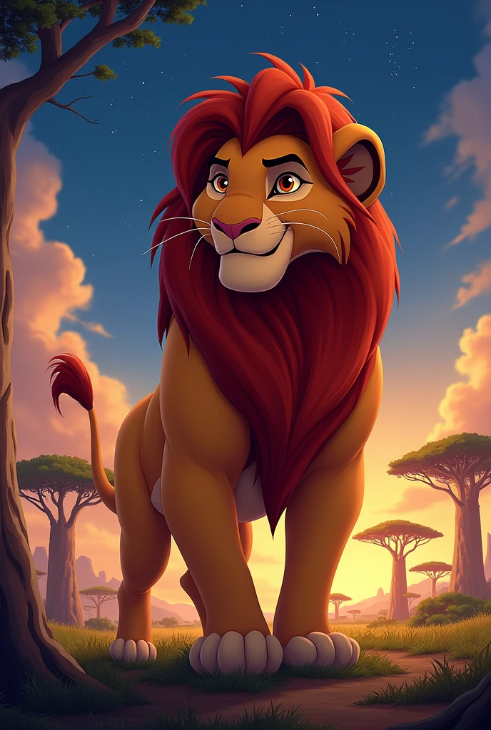 Le roi Lion de Disney. Ecrire "Alessio"