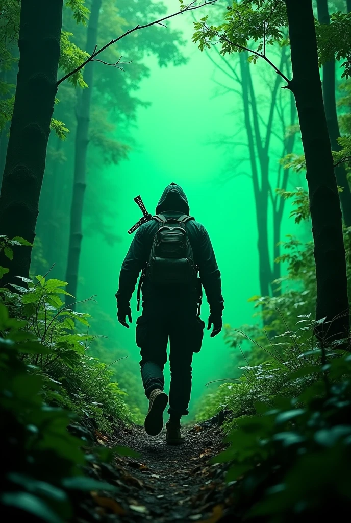 Back hunter, background verde chroma key