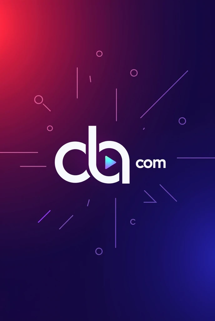generate a logo with C letters, d, a, com um botão de Play entre as letras a e C simbolizando o d e com fundo nas cores vermelho, purple and blue