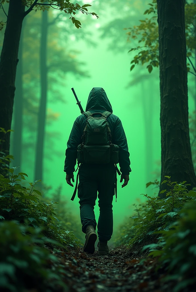Back hunter, background verde chroma key