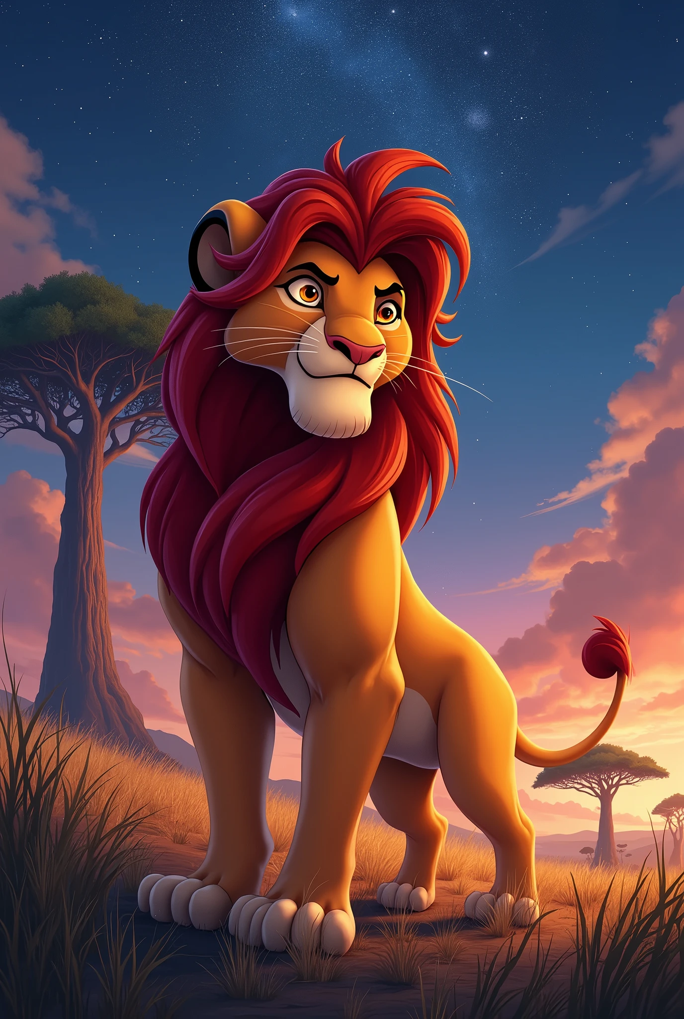 Le roi Lion de Disney. Ecrire "Alessio"