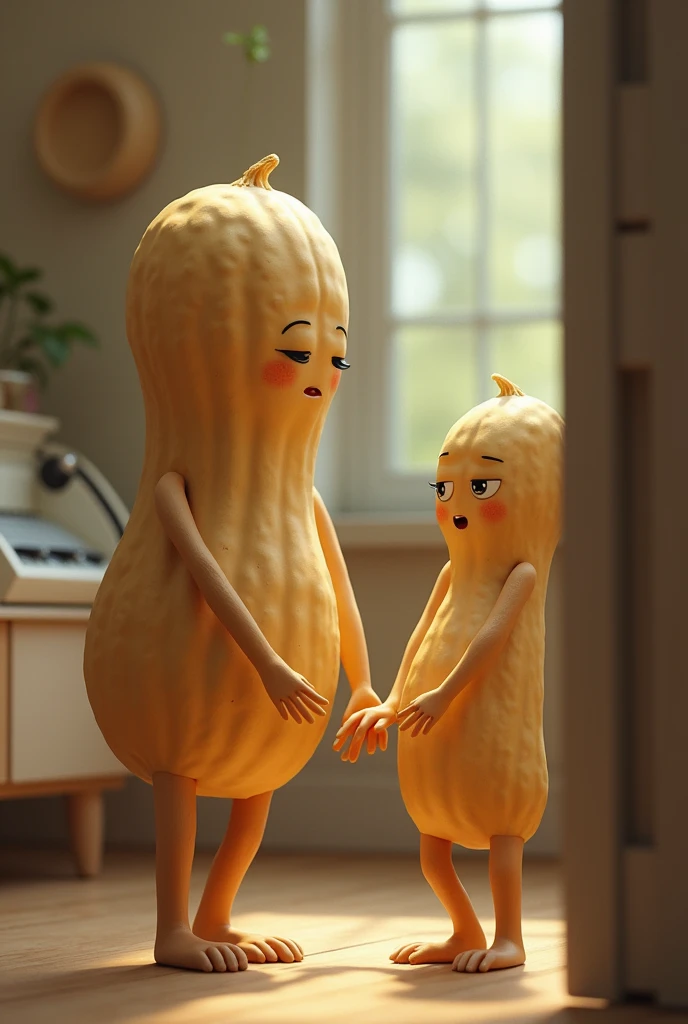 peanut man looking at his peanut wife with another peanut man