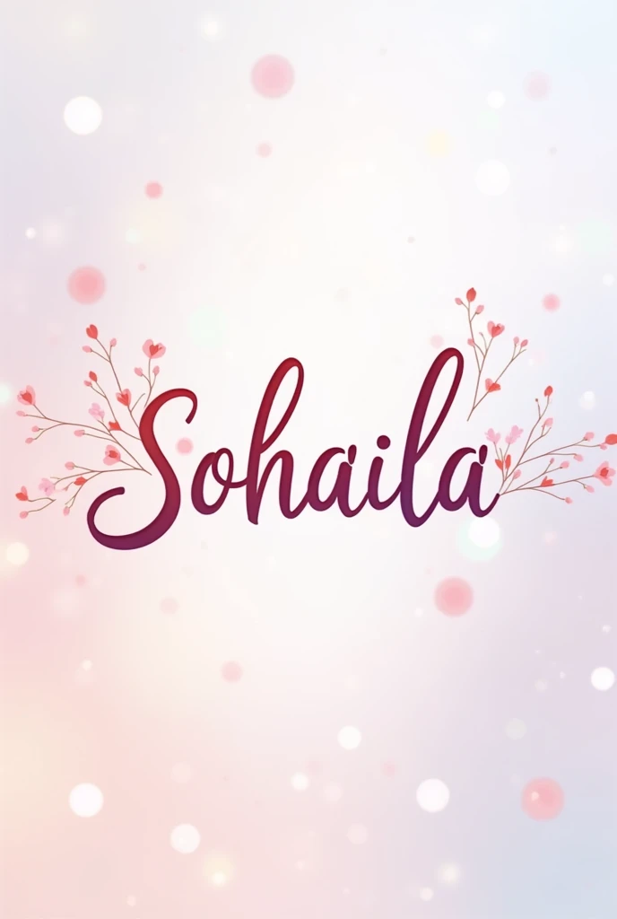 Writing the name Sohaila in an attractive, elegant, slanted way that girls love, and in girls’ colors 
