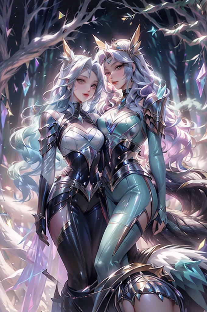 Create an illustration for a book in the genre "fantasy", On the edge of a beautiful forest a knight and a unicorn are talking.