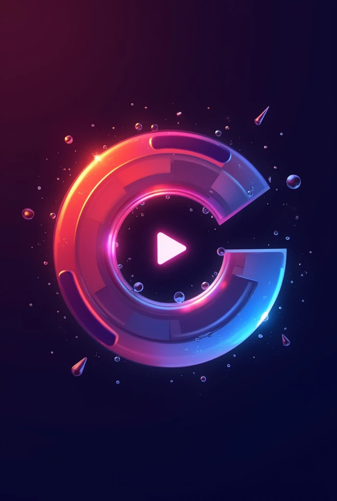 generate a logo with C letters, d, a, com um botão de Play entre as letras a e C simbolizando o d e o fundo nas cores vermelho, purple and blue