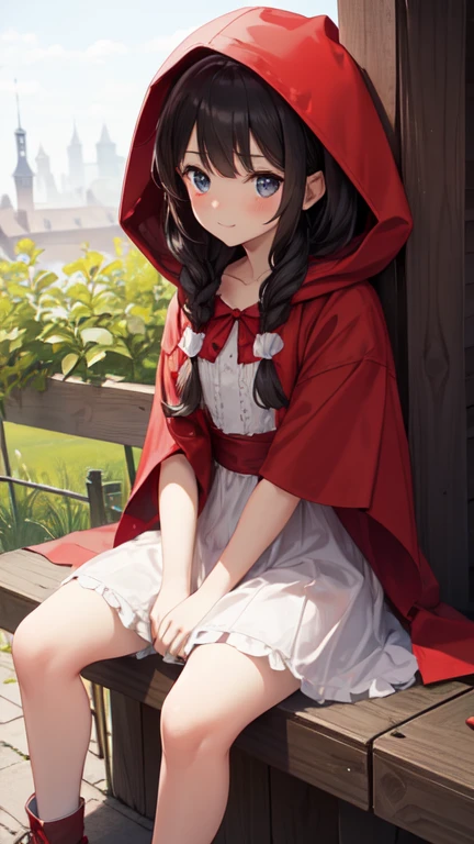 The cute Little Red Riding Hood girl&#39;s clothes are badly torn and she is nearly naked.、The chest is exposed、beautiful skin exposed、Photographed from diagonally above、It was evening and the sun was a bit dazzling.、Ultra HD、delicate、high quality、Facial beauty、Precise、A fantastic atmosphere、The background is a forest