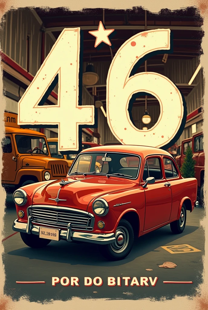 Birthday invitation for Aldair turning 46, the invitation with the date 31/08 to 20:30. Male invitation for adult who likes beer and old cars in Portuguese