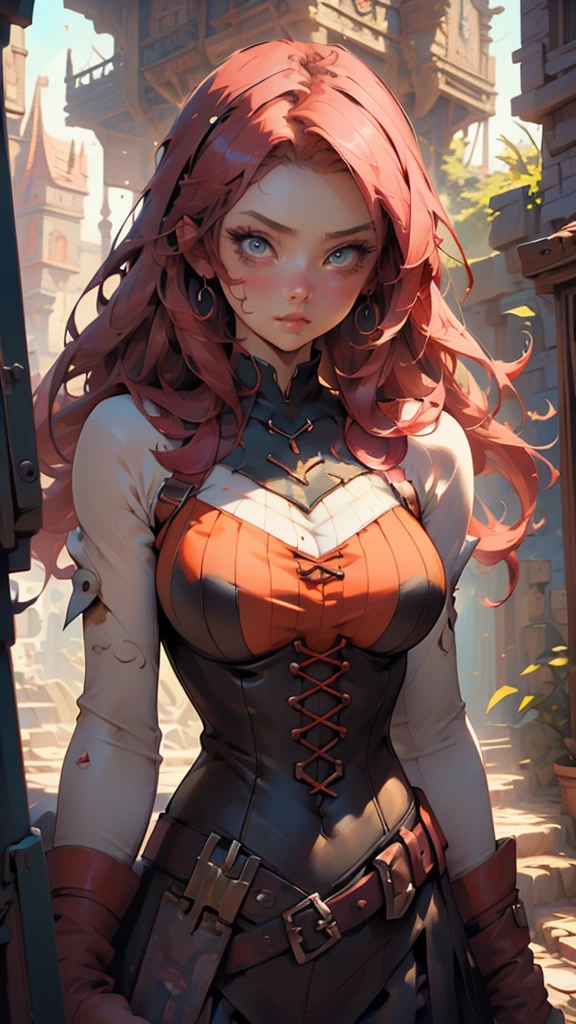 Splash art of 1girl, gothic anime character, beautiful, breasts, big breasts, stunning, cute, deep rich colors, epic, octane rendering, masterpiece, 8k, hd, 4k, highly detailed, sharp focus,