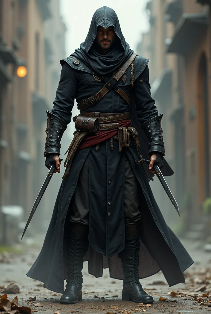 iciency. He also has throwing knives, which he uses for silent, long-range attacks.
Inventory: His bag contains various tools and artifacts that assist him in his missions, including smoke bombs, maps, and perhaps a relic linked to the Apple of Eden.
Posture and Demeanor:
Posture: Sittmin stands with confidence and a sense of readiness, always alert to his surroundings. His posture reflects his experience as a seasoned assassin.
Demeanor: While serious and focused, Sittmin has a calm and composed demeanor, embodying the discipline and wisdom of the Brotherhood. His eyes often show a deep resolve, especially when facing his enemies.