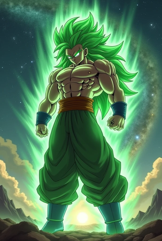 Create a high definition ultra hd wallpaper of broly from dragon ball z