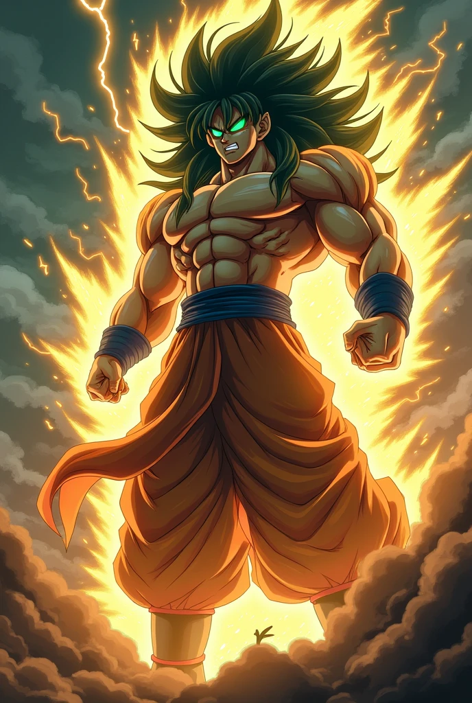 Create a high definition ultra hd wallpaper of raging broly from dragon ball z
