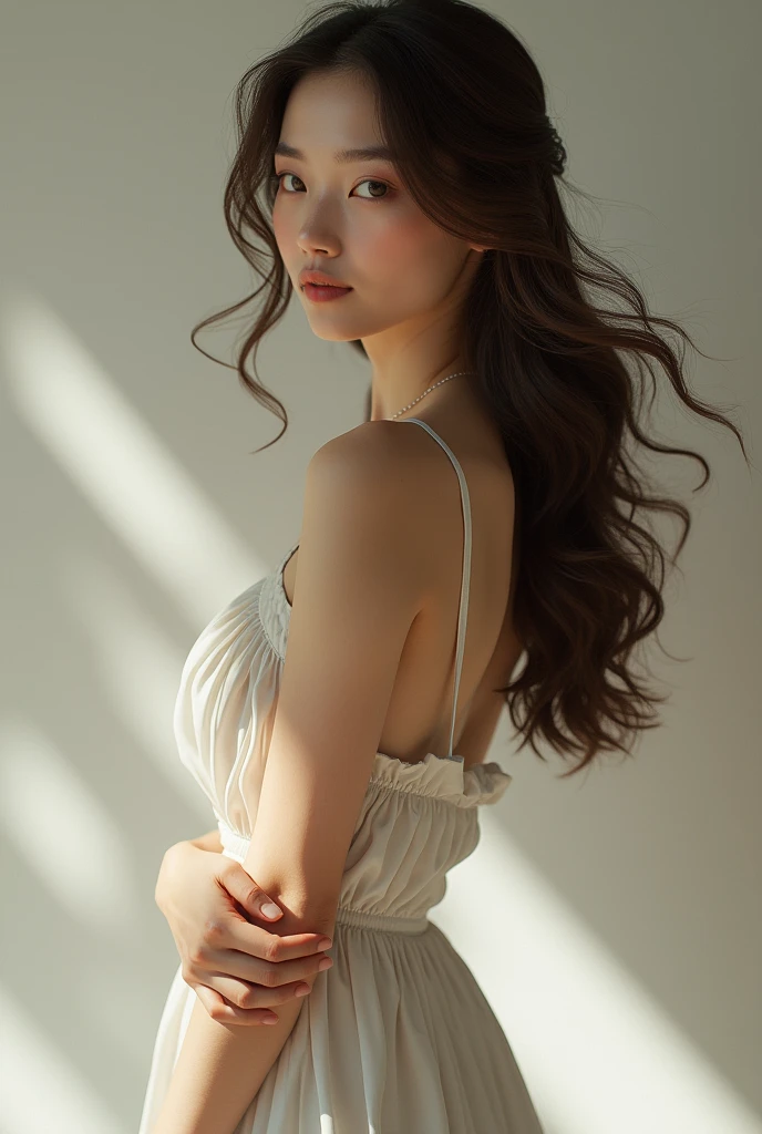 A pretty girl in position 4