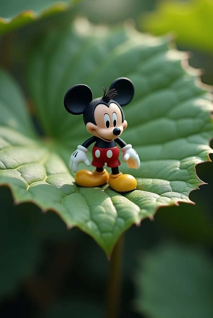 Mickey mouse the size of a leaf