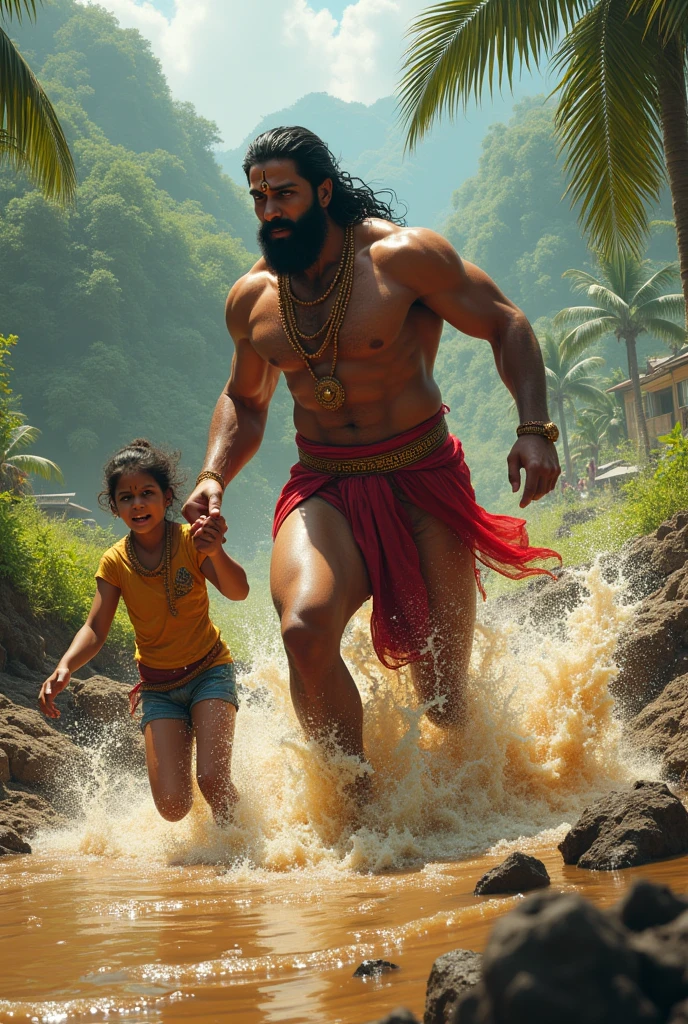 Mahabali mudflowin saving girl hand