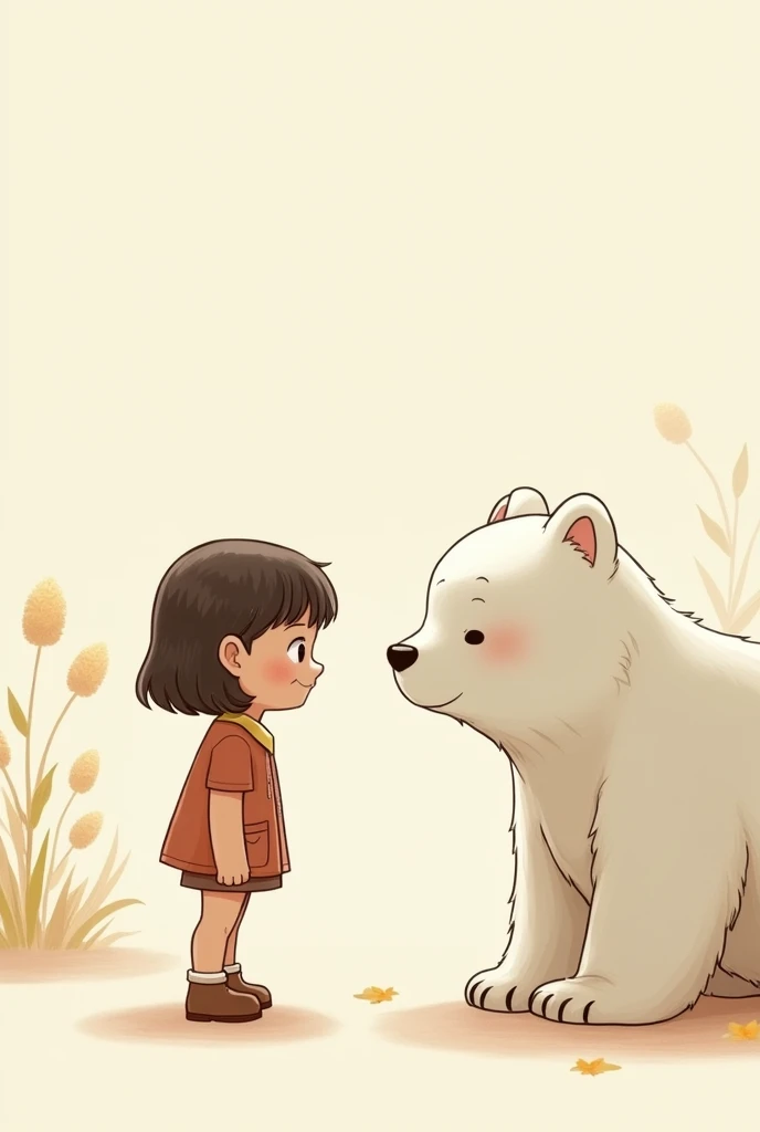 One girl, Shortcuts, Gaze, smile, white bear personification