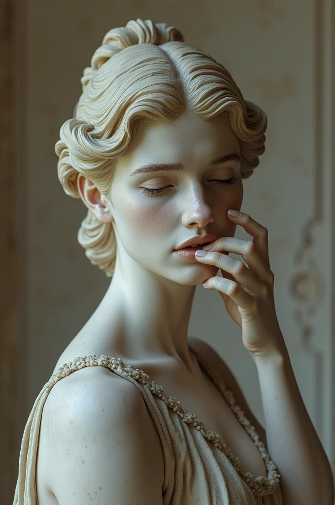 Girl sucking statues dick