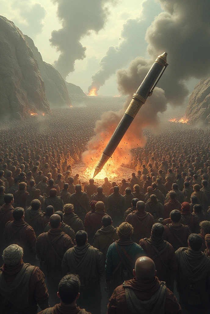 A million of peoples fight for a pen