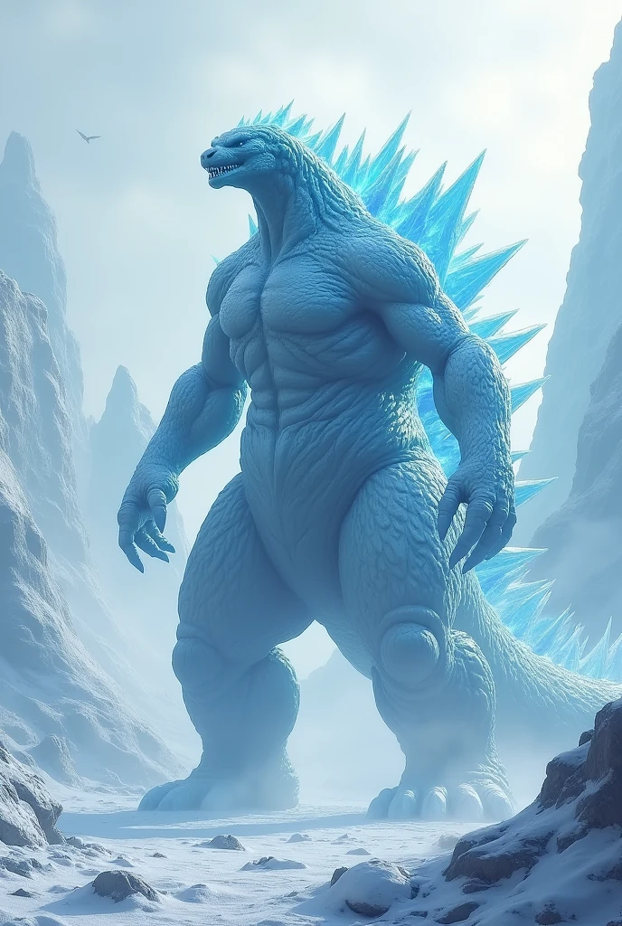 Create an ice gozila image 