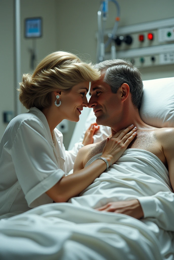 Diana taking care of Charles's penis at the hospital