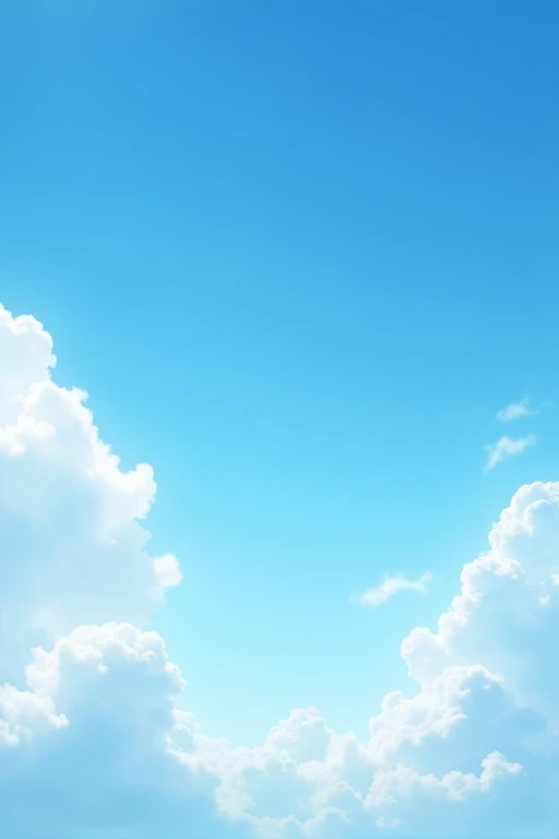 Realistic blue sky、A few white clouds