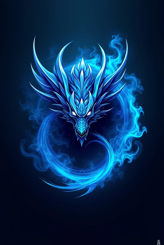 Make a youtube channel logo called Rebel A3 gaming and also ADD BLUE DRAGON IN MIDDLE and in background add some blue animated smoke effects and some dragon fire