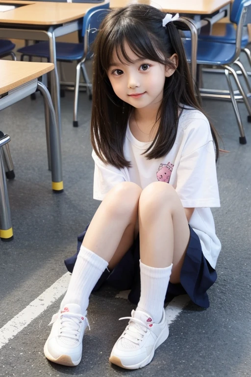 Lovely and cute, cute kawaii girl, Pretty sexy sitting full body