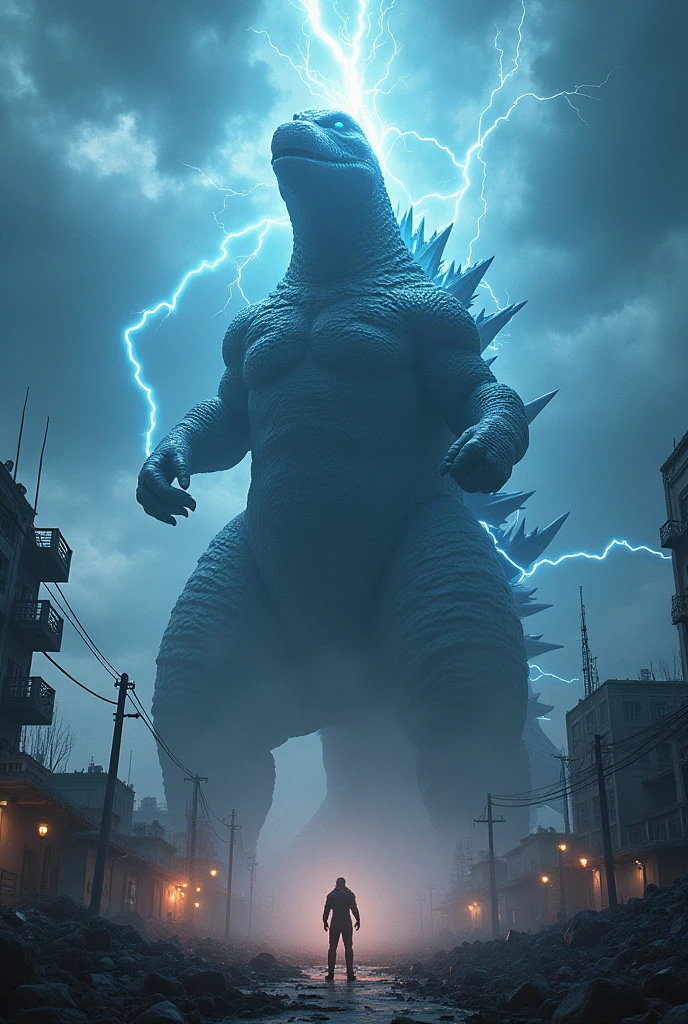 Create a thunder gozila image 