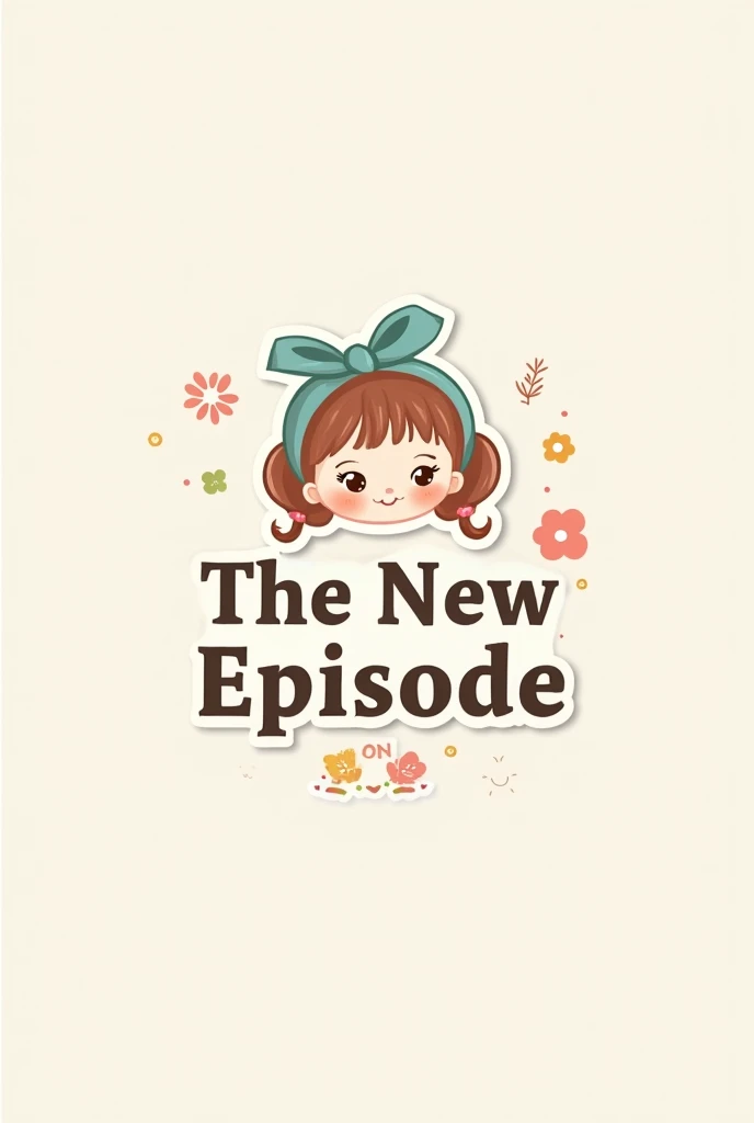 Logo for a sticker company that says the new episode and a doll drawing

