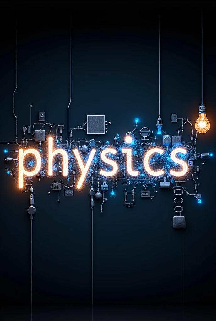 Make the letters of the word Physics with wires, circuits and bulbs.