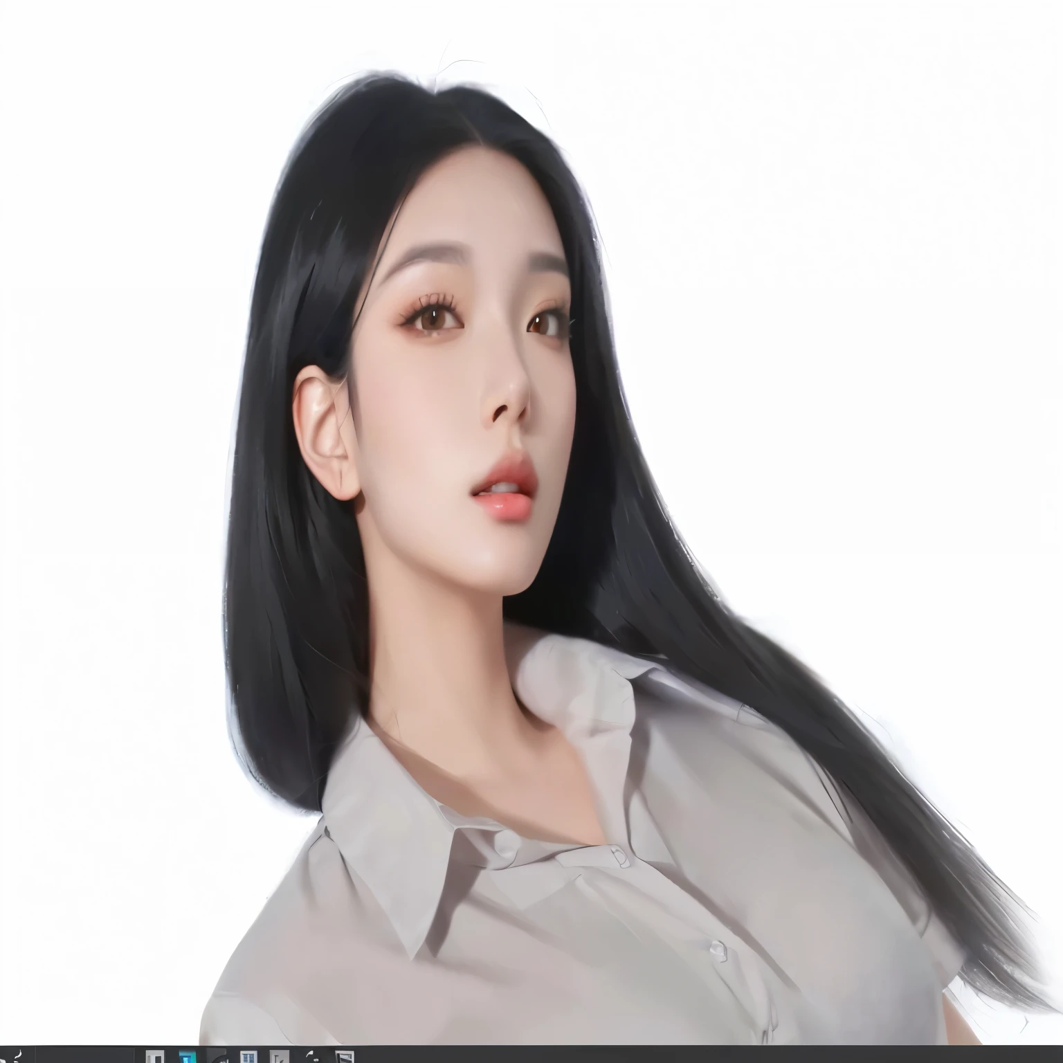 Close-up of a woman with long black hair wearing a shirt., Drawing in Anime Painter Studio, smooth. Digital Painting, digital painting, # 1 Digital Painting of all time, #1 Digital Painting of all time, digital pain, oil Digital Painting, digital portrait, Inspiration from Yan Juncheng, Inspired by Russell Dongjun Lu