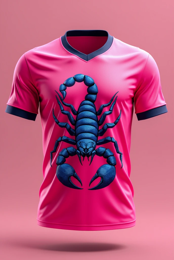 a pink football shirt with a scorpion