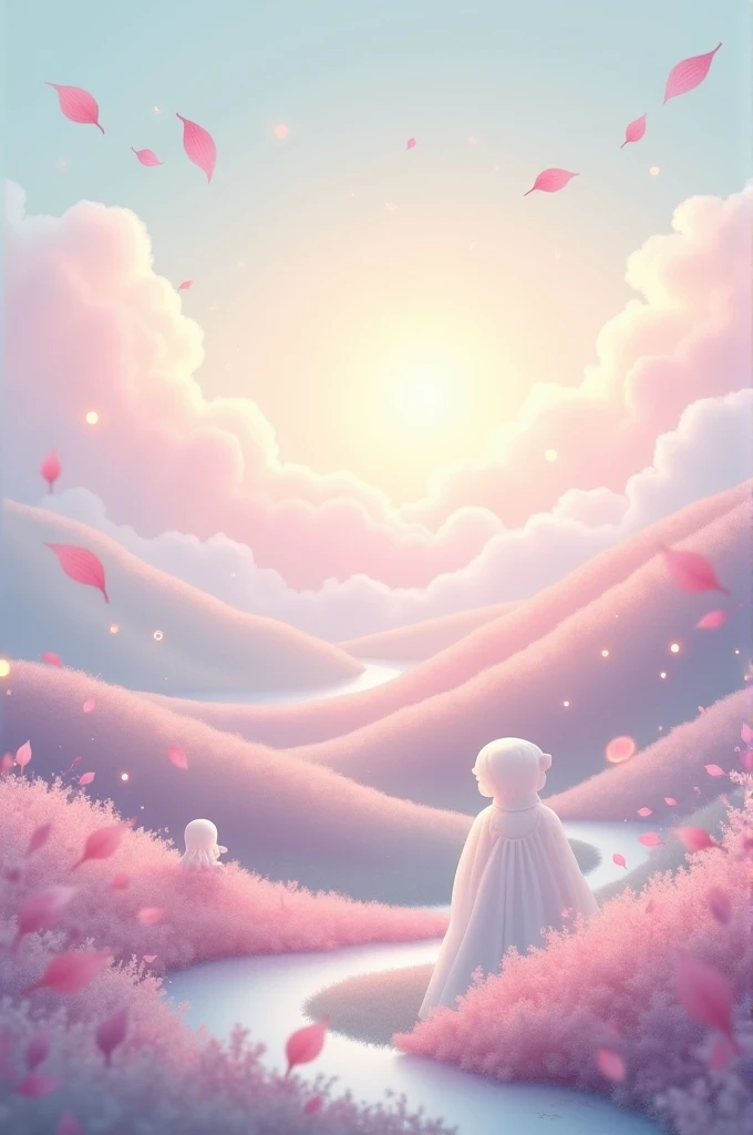 Imagine la couleur rose pastel dans un paysage non comme ça