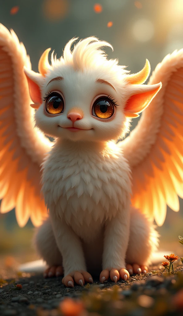 anime style, a cute baby griffin, beautiful detailed eyes, beautiful detailed lips, extremely detailed eyes and face, long eyelashes, intricate feather textures, majestic wings, fantasy creature, magical, digital painting, cinematic lighting, warm color palette, dramatic shadows, highly detailed, 8k, best quality, masterpiece, photorealistic