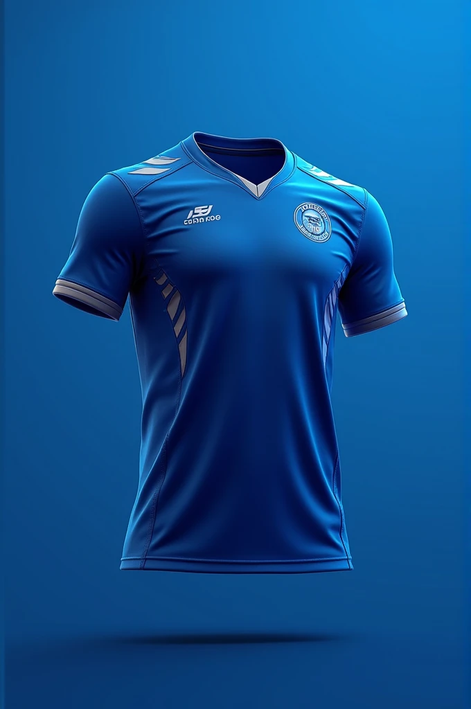 Create for me an interclass jersey template with football team features using the color blue