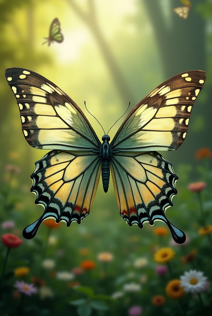 butterfly with wings literally made of dollars