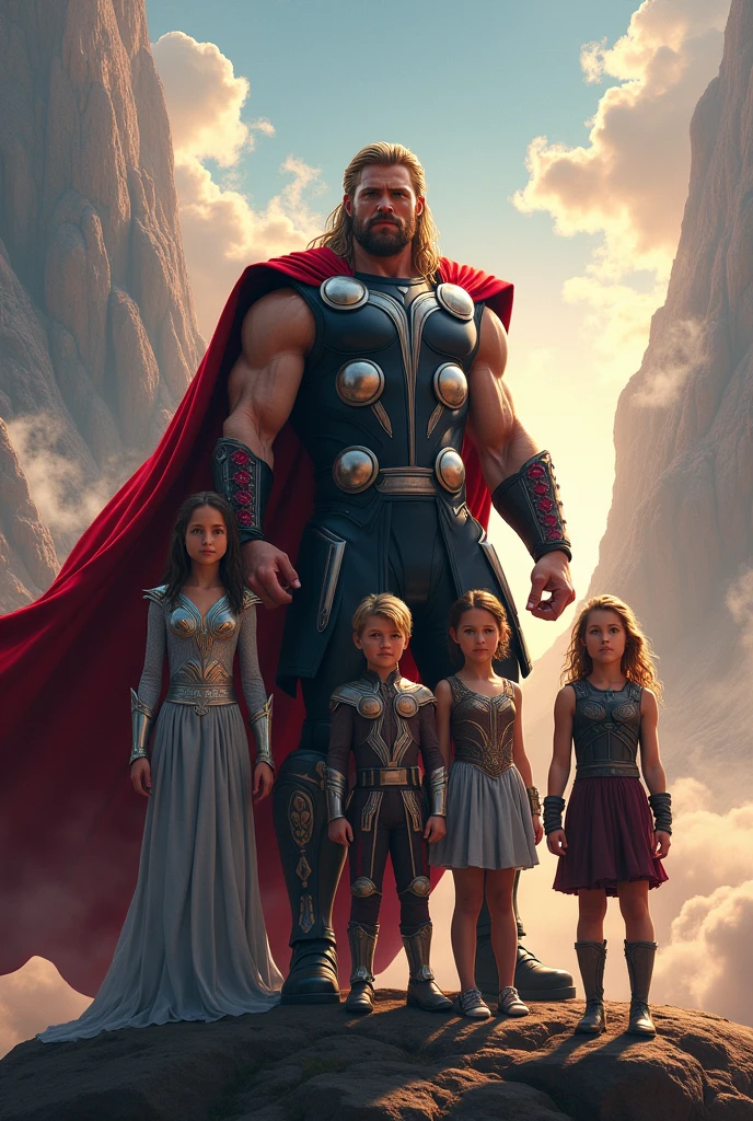 Avengers thor with his wife and childrens 