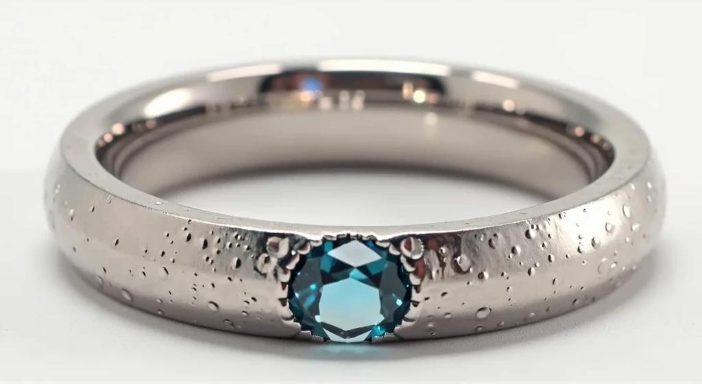 Use this ring but create the same with a palladium material and colour. Make sure the texture of the ring is sparkly i.e. sandblasted
