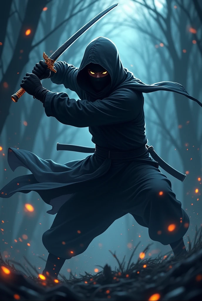 Shadow ninza with sword animation