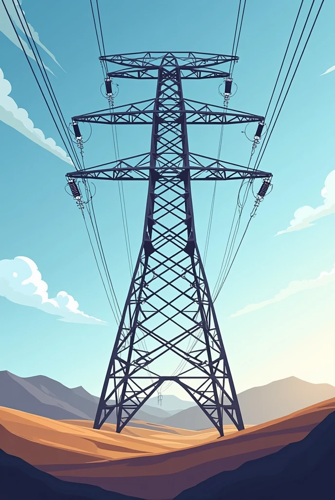 Generate a power distribution tower icon